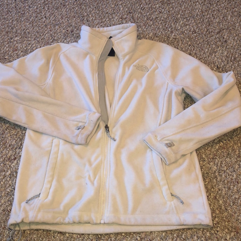 The North Face Cream Colored Zip Up Size L